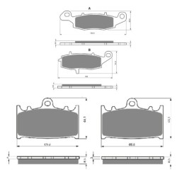 2 Kit plaquettes frein Kawasaki Vulcan 1700 Voyager Custom  Av G, Av D et Ar 124-032X2 -  - Raven 104-048
