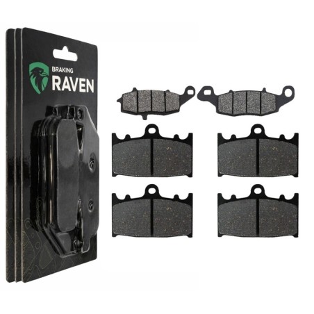 2 Kit plaquettes frein Kawasaki Vulcan 2000 Classic  Av G, Av D et Ar 124-032X2 -  - Raven 104-048