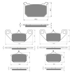 2 Kit plaquettes frein Kawasaki Z1000 R Eddie Lawson  Av G, Av D et Ar 127-037X2 -  - Raven 104-049
