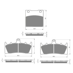 2 Kit plaquettes frein Kawasaki ZRX 1200  Av G, Av D et Ar 016-039X2 -  - Raven 104-050