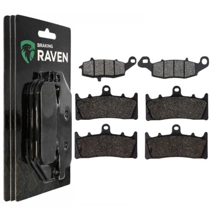 2 Kit plaquettes frein Kawasaki Vulcan 1500 Mean Streak  Av G, Av D et Ar 124-039X2 -  - Raven 104-052