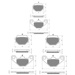 2 Kit plaquettes frein Kawasaki ZR 400 Xanthus  Av G, Av D et Ar 084-044X2 -  - Raven 104-054