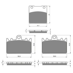 2 Kit plaquettes frein Kawasaki ZRX 400  Av G, Av D et Ar 016-090X2 -  - Raven 104-055
