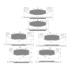 2 Kit plaquettes frein Kawasaki Zephyr 1100  Av G, Av D et Ar 013-104-124 -  - Raven 104-056