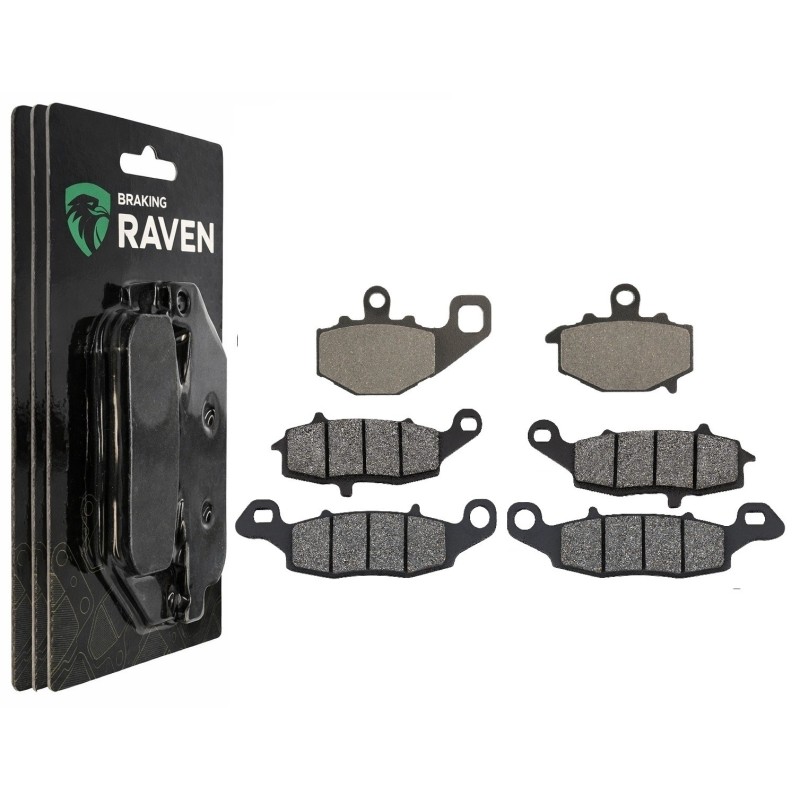 2 Kit plaquettes frein Kawasaki KLV 1000  Av G, Av D et Ar 021-104-124 -  - Raven 104-057