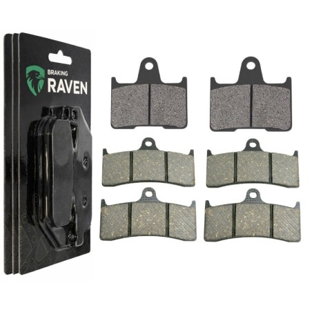 2 Kit plaquettes frein Kawasaki Ninja ZX-7RR 750  Av G, Av D et Ar 148-126X2 -  - Raven 104-060