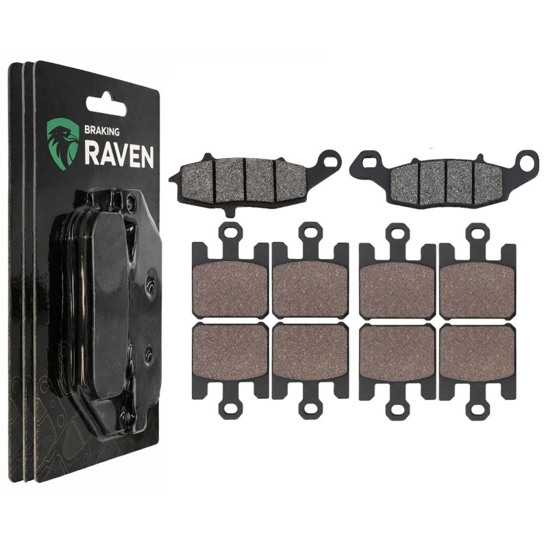2 Kit plaquettes frein Kawasaki Vulcan 1600 Mean Streak  Av G, Av D et Ar 124-200X2 -  - Raven 104-062
