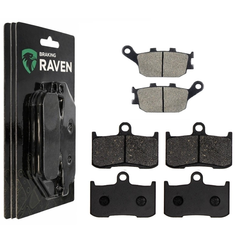 3 Kit plaquettes frein Suzuki GSX-8S  Av G, Av D et Ar 021-207X2 - EBC FA174 et FA347 - Raven 104-064
