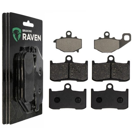 3 Kit plaquettes frein Kawasaki Ninja ZX-9R 900  Av G, Av D et Ar 093-207X2 -  - Raven 104-065