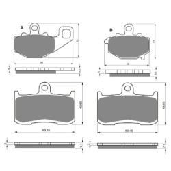 3 Kit plaquettes frein Kawasaki Ninja ZX-9R 900  Av G, Av D et Ar 093-207X2 -  - Raven 104-065