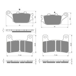 2 Kit plaquettes frein Kawasaki Versys 1000 SE  Av G, Av D et Ar 021-213X2 -  - Raven 104-066