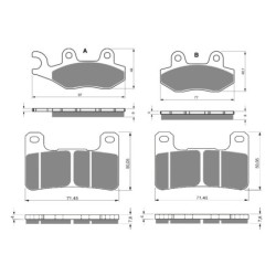 2 Kit plaquettes frein Kawasaki Ninja H2 SX SE  Av G, Av D et Ar 334-213X2 -  - Raven 104-069