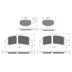 3 Kit plaquettes frein Kawasaki Z1000 R Edition  Av G, Av D et Ar 093-258X2 -  - Raven 104-074