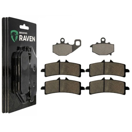 3 Kit plaquettes frein Kawasaki Z1000 Serie J  Av G, Av D et Ar 093-258X2 - EBC FA192 et FA447HH - Raven 104-074