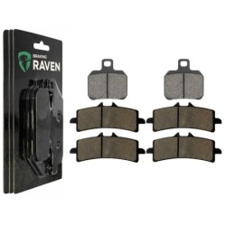 3 Kit plaquettes frein Kawasaki Ninja H2R  Av G, Av D et Ar 152-258X2 - EBC FA266 et FA447HH - Raven 104-075
