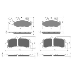 2 Kit plaquettes frein Kawasaki Ninja H2 SX SE  Av G, Av D et Ar 334-258X2 -  - Raven 104-077