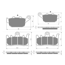 2 Kit plaquettes frein Kawasaki Z900 SE  Av G, Av D et Ar 020-328X2 -  - Raven 104-079