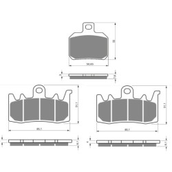 3 Kit plaquettes frein Ducati Superbike 899 Panigale Av G, Av D et Ar 152-328X2 -  - Raven 104-084
