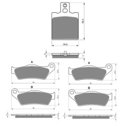 3 Kit plaquettes frein Ducati Monster 800  Av G, Av D et Ar 038-031X2 -  - Raven 104-086