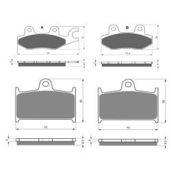 2 Kit plaquettes frein Triumph Daytona 900  Av G, Av D et Ar 088-017X2 -  - Raven 104-091