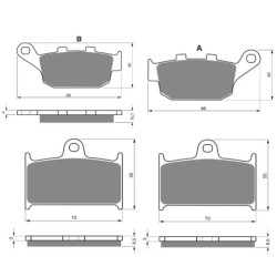 3 Kit plaquettes frein Triumph TT 600  Av G, Av D et Ar 020-017X2 -  - Raven 104-093
