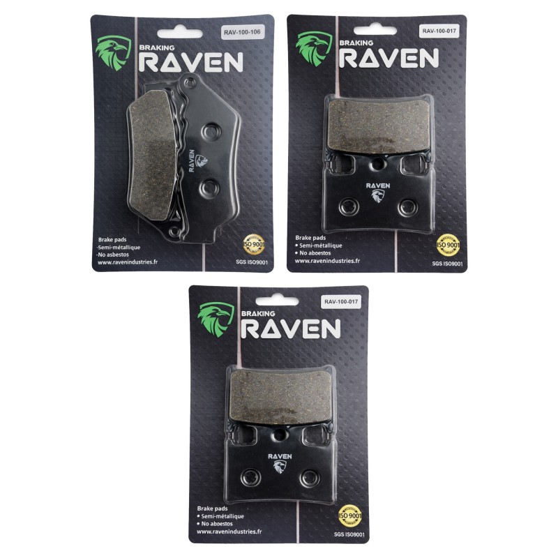2 Kit plaquettes frein Triumph Rocket X  Av G, Av D et Ar 106-017X2 -  - Raven 104-094