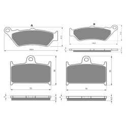 2 Kit plaquettes frein Triumph Thunderbird 1700  Av G, Av D et Ar 106-017X2 -  - Raven 104-094