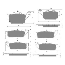2 Kit plaquettes frein Triumph Street Triple 675 R VIN Av G, Av D et Ar 020-014X2 -  - Raven 104-095