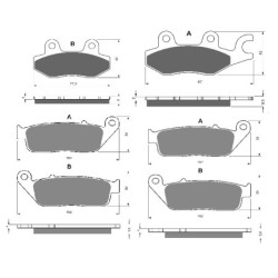 2 Kit plaquettes frein Triumph Tiger 855 i Av G, Av D et Ar 088-014X2 -  - Raven 104-096