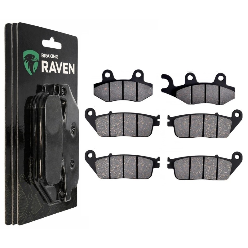3 Kit plaquettes frein Triumph Bonneville T120 1200  Av G, Av D et Ar 247-022X2 -  - Raven 104-098