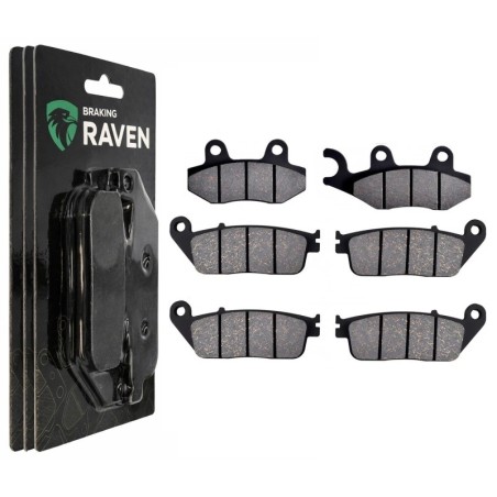 3 Kit plaquettes frein Triumph Bonneville T120 1200  Av G, Av D et Ar 247-022X2 -  - Raven 104-098