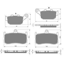 2 Kit plaquettes frein Triumph Daytona 675  Av G, Av D et Ar 020-296X2 -  - Raven 104-101