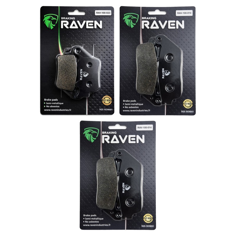 2 Kit plaquettes frein Triumph Street Triple 660 S Av G, Av D et Ar 023-014X2 -  - Raven 104-102