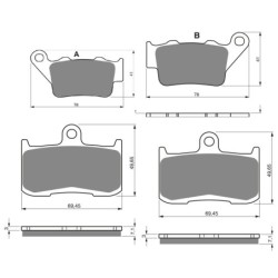 2 Kit plaquettes frein Triumph Street Triple 675  Av G, Av D et Ar 023-207X2 -  - Raven 104-103