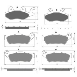 2 Kit plaquettes frein Triumph Bonneville 1200  Av G, Av D et Ar 088-031X2 -  - Raven 104-104
