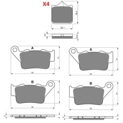 2 Kit plaquettes frein Triumph Daytona 765 Moto 2 Av G, Av D et Ar 304-023X2 -  - Raven 104-109