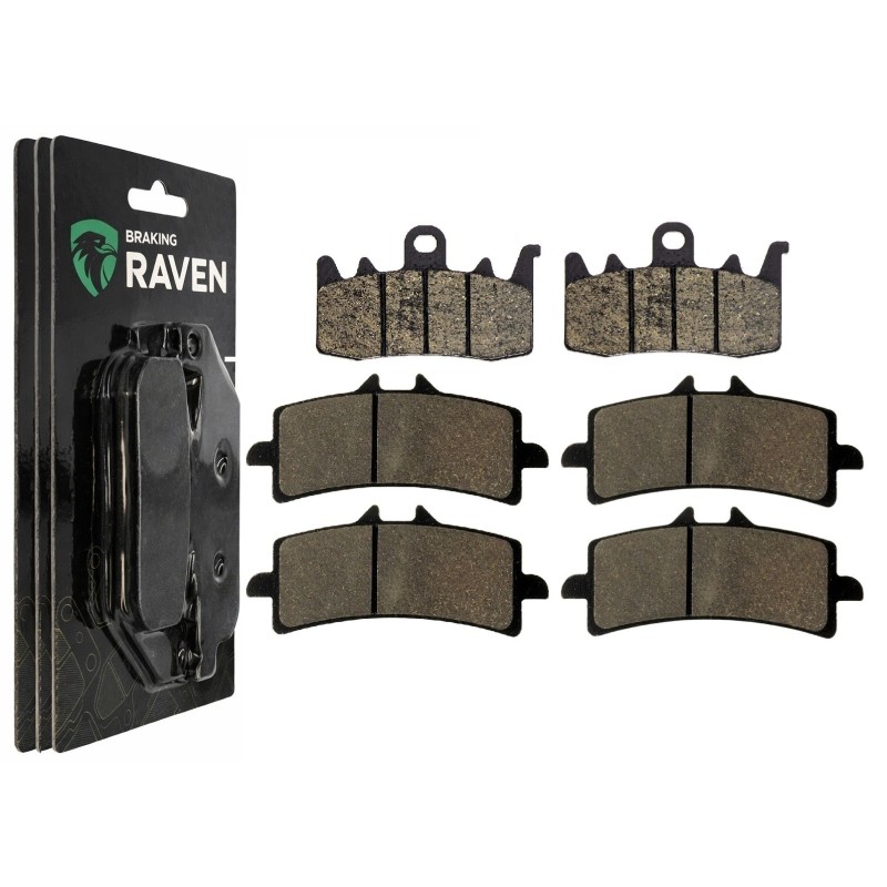 3 Kit plaquettes frein Triumph Rocket III GT R Av G, Av D et Ar 328-258X2 -  - Raven 104-110