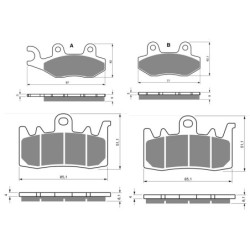 2 Kit plaquettes frein Triumph Tiger 1215 Explorer XC XR Low Av G, Av D et Ar 334-328X2 -  - Raven 104-112