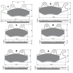 3 Kit plaquettes frein Yamaha XTZ 750 Super Tenere  Av G, Av D et Ar 002-009X2 -  - Raven 104-113