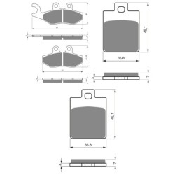 3 Kit plaquettes frein Piaggio MP3 400  Av G, Av D et Ar Nc -  - Raven 104-114