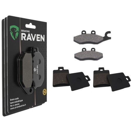 3 Kit plaquettes frein Piaggio MP3 250  Av G, Av D et Ar Nc -  - Raven 104-115
