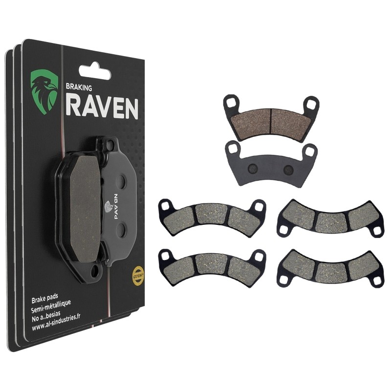 3 Kit plaquettes frein Polaris RZR XP toutes versions Av G, Av D et Ar 313-391X2 - EBC FA452R et FA680 - Raven 104-116