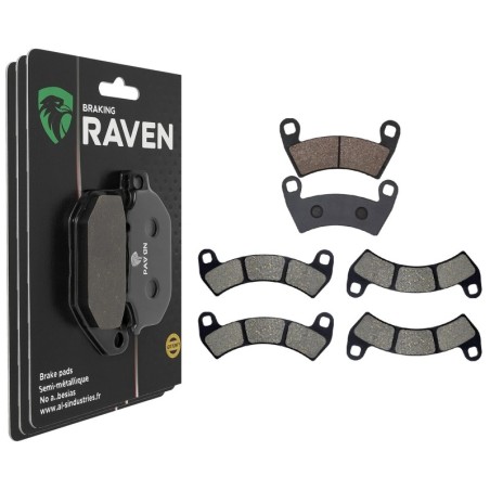 3 Kit plaquettes frein Polaris RZR XP toutes versions Av G, Av D et Ar 313-391X2 - EBC FA452R et FA680 - Raven 104-116
