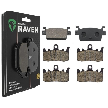 3 Kit plaquettes frein Kymco AK 550  Av G, Av D et Ar 411-328X2 - EBC SFA719 et FA630 - Raven 104-118