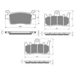 3 Kit plaquettes frein Kymco AK 550  Av G, Av D et Ar 411-328X2 - EBC SFA719 et FA630 - Raven 104-118