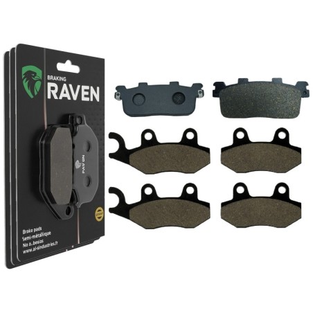 3 Kit plaquettes frein Kymco People 250 S DD Av G, Av D et Ar 355-334X2 - EBC SFA607 et FA228 - Raven 104-119