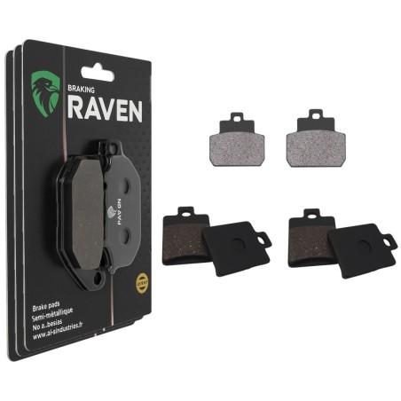 3 Kit plaquettes frein Piaggio MP3 250  Av G, Av D et Ar Nc -  - Raven 104-121