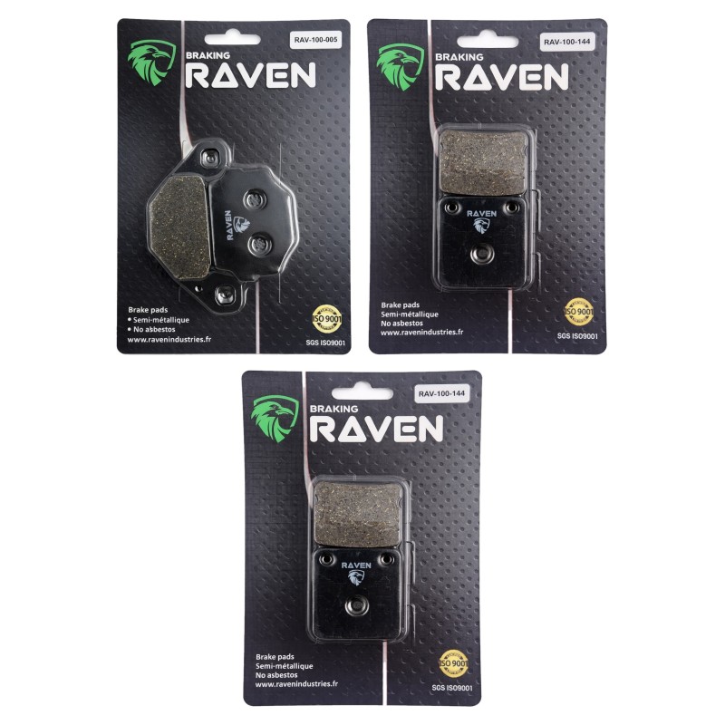 3 Kit plaquettes frein Suzuki LT-F 500 Vinson  Av G, Av D et Ar 005-144X2 - EBC FA67 et FA54 - Raven 104-125