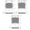 3 Kit plaquettes frein Yamaha Kodiak 350  Av G, Av D et Ar 007-144X2 - EBC FA84 et FA54 - Raven 104-128