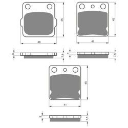 3 Kit plaquettes frein Yamaha Wolverine 350  Av G, Av D et Ar 007-144X2 - EBC FA84 et FA54 - Raven 104-128